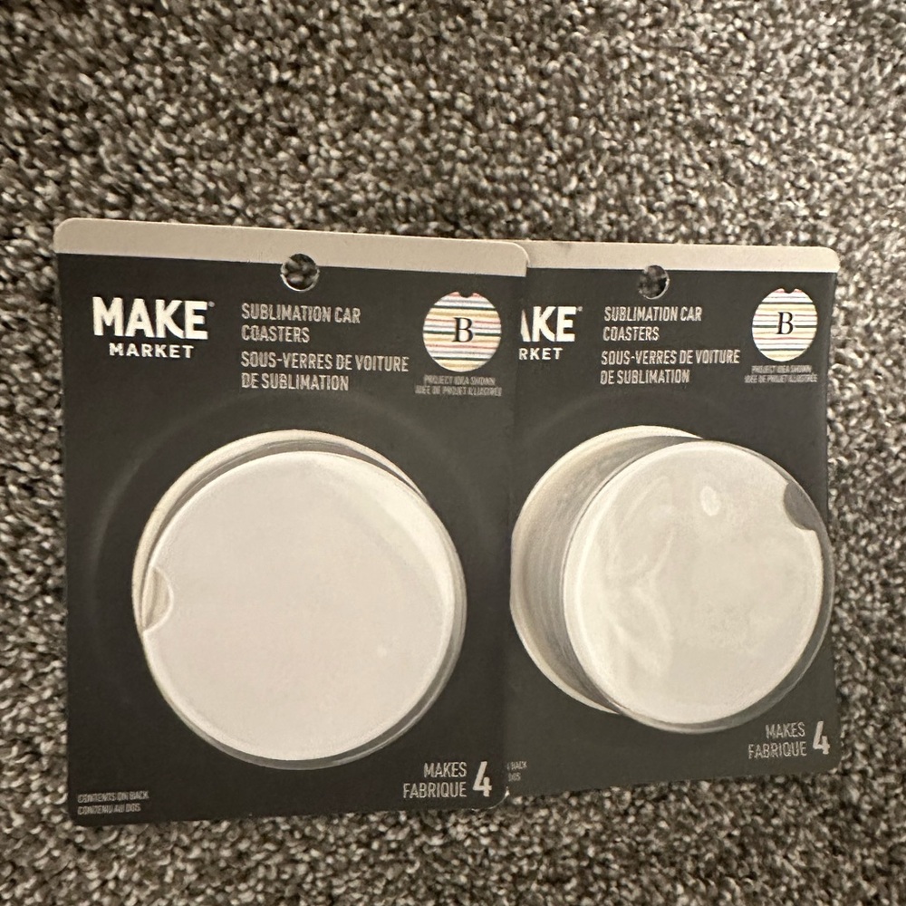 2, 4-Packs of Sublimation Coasters
